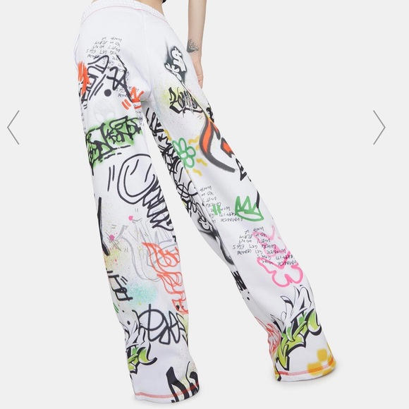Jaded London Doodle Graffiti Print Wide 